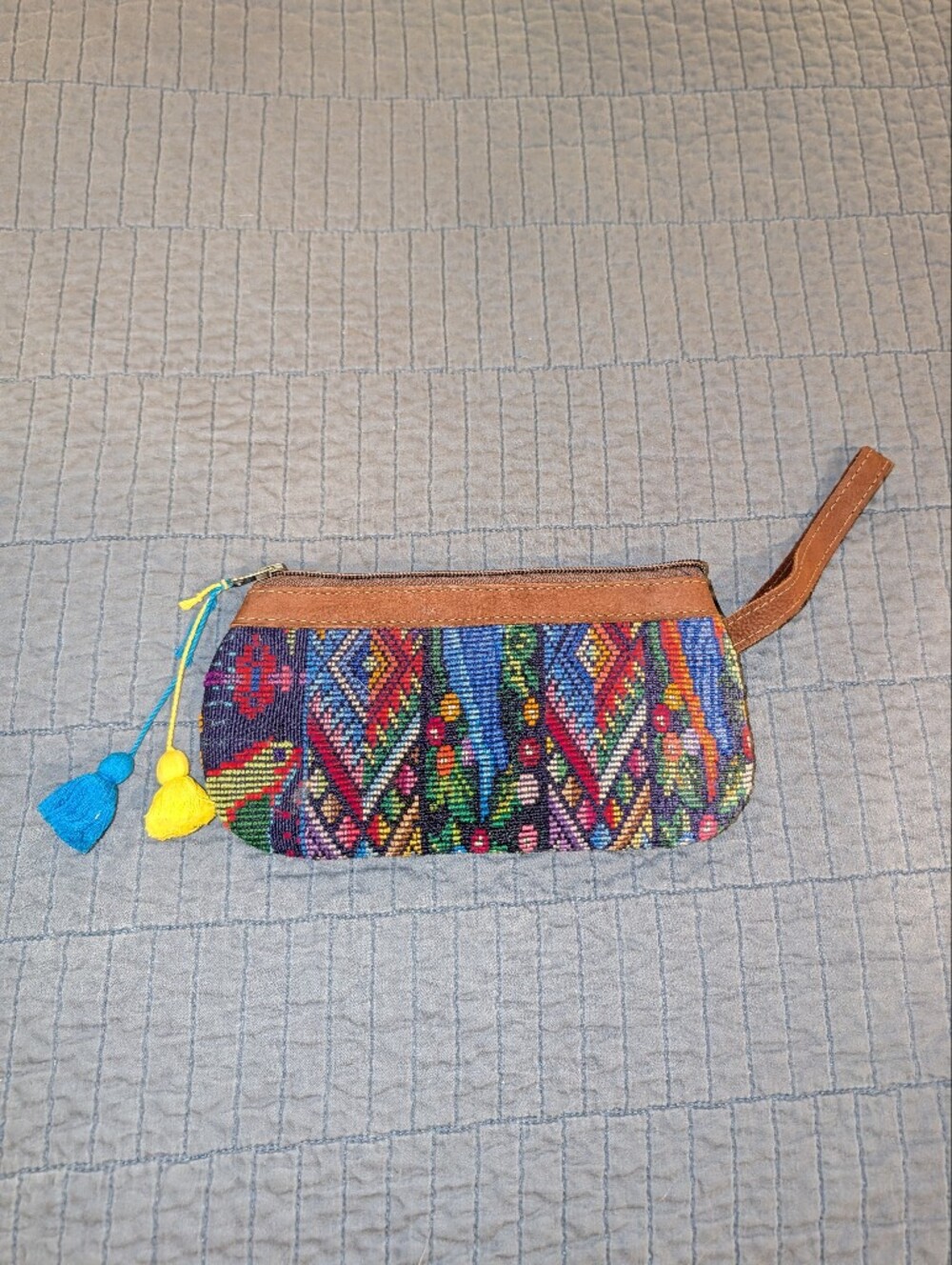 Nena & Co. Artisan Hand-Woven Leather Wristlet Clutch Pouch